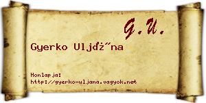 Gyerko Uljána névjegykártya